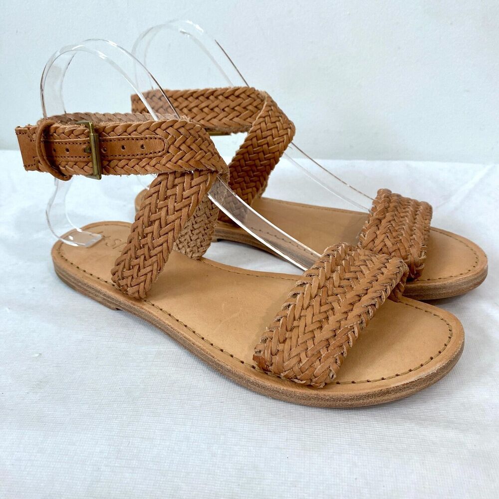 L Space Bora Bora Sandal in Tan Braided Leather Women's US 7 NEW